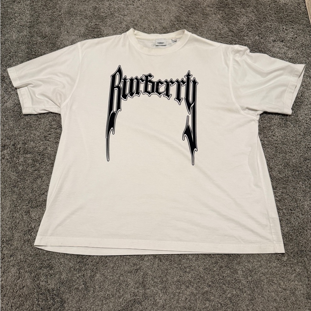Burberry White Logo Short Sleeve Tee